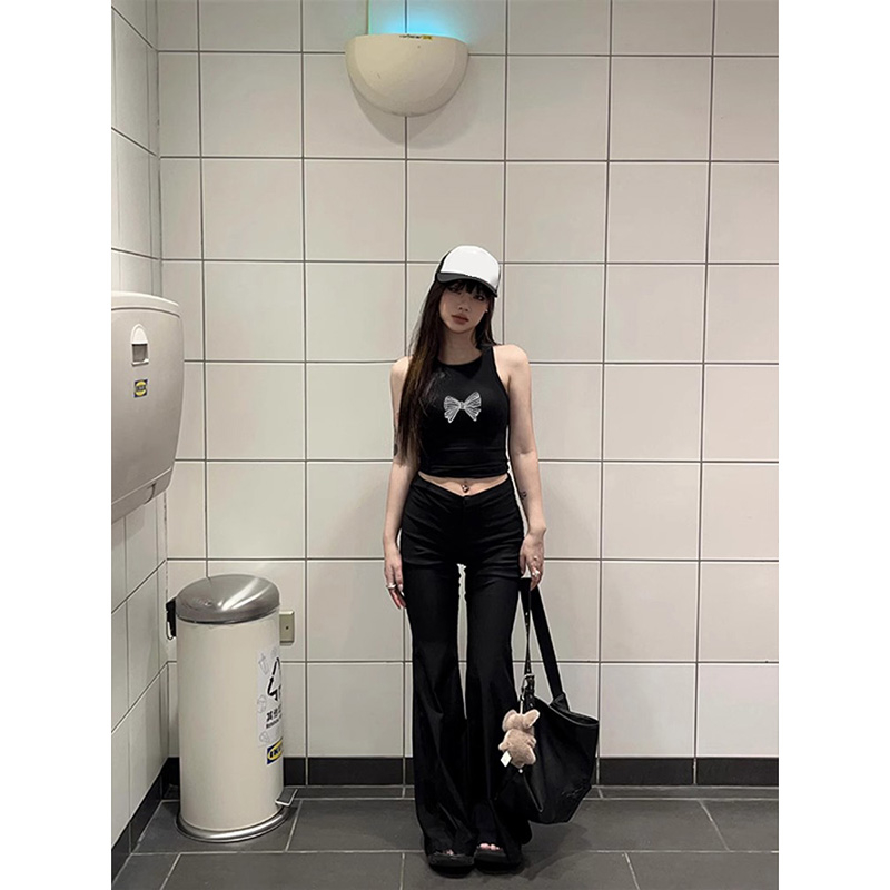 Official Photo Summer New Fun Printed Slim Short Round Neck Vest Sleeveless T-Shirt for Women