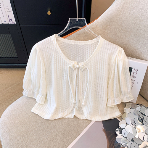 New Chinese style national style sun protection cardigan for women summer thin 2024 new style shawl with suspender skirt and blouse top