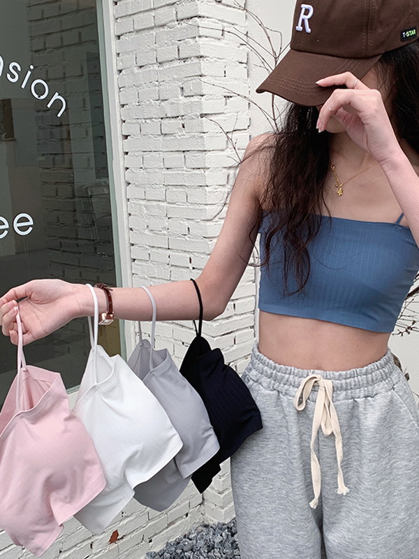 Actual shot of Xia Bingsi women’s summer thin bra-wrapped tube top bra, versatile and can be worn outside