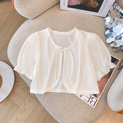 New Chinese style national style sun protection cardigan for women summer thin 2024 new style shawl with suspender skirt and blouse top