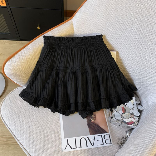 French small white cake skirt for women summer high-end anti-exposure A-line skirt lace lace skirt