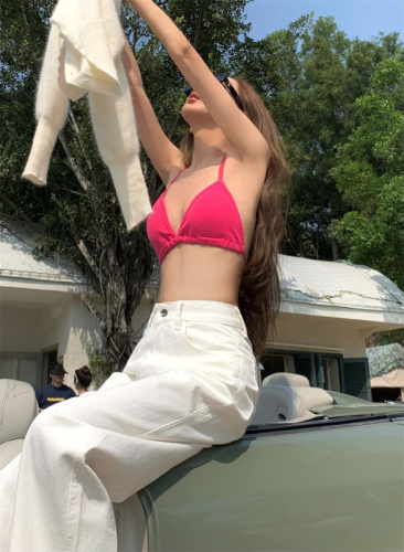 Real shot, real price, sexy hot girl strapped triangle cup bikini suspender