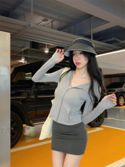 Real shot and real price hooded sun protection jacket for women in summer, thin, breathable, slim, long-sleeved, casual short jacket