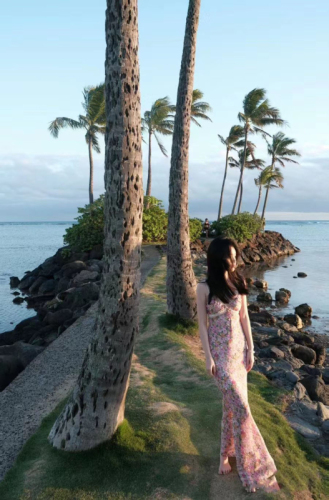 纯欲蕾丝边碎花吊带连衣裙女夏度假风海边沙滩裙辣妹高腰包臀裙子