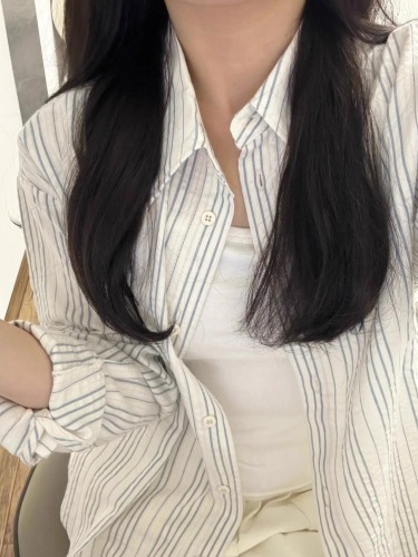 Original fabric 300 pounds extra large size sun protection Korean chic Hong Kong style striped shirt for women