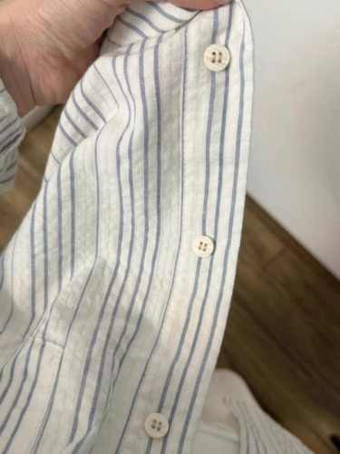 Original fabric 300 pounds extra large size sun protection Korean chic Hong Kong style striped shirt for women