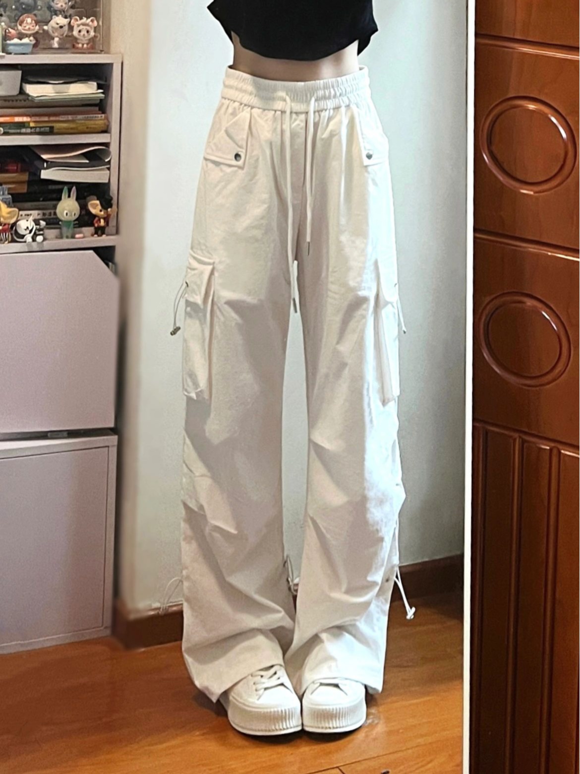 夏季新款粉色少女風美式短褲女外穿胖mm顯瘦闊腿褲百搭高腰熱褲潮