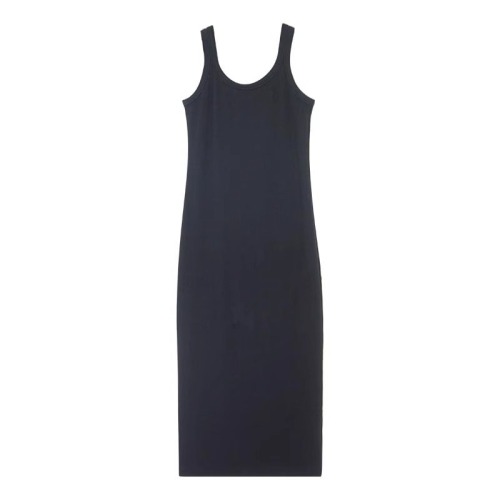 92 cotton/8 spandex 40 counts 210g pure cotton gray long tank top dress women summer 2024 Korean style skirt