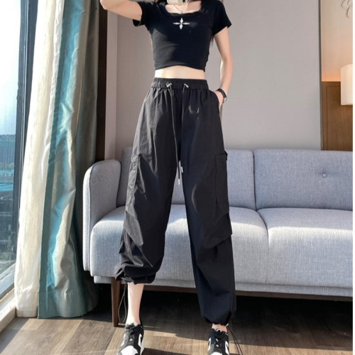 Overalls for women summer 2024 new style quick-drying leggings casual petite wide-leg drawstring sports pants #2130