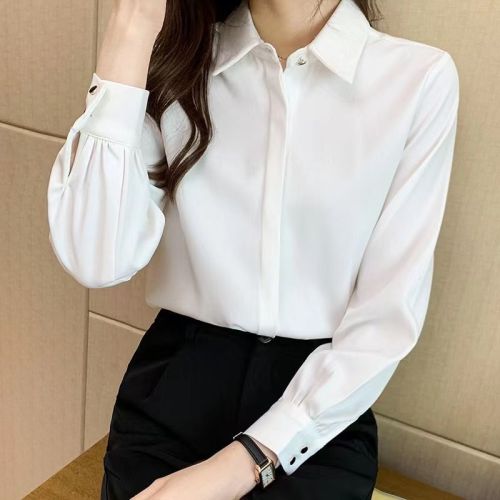 Autumn new white shirt women's long-sleeved Korean style interview professional formal shirt women's top