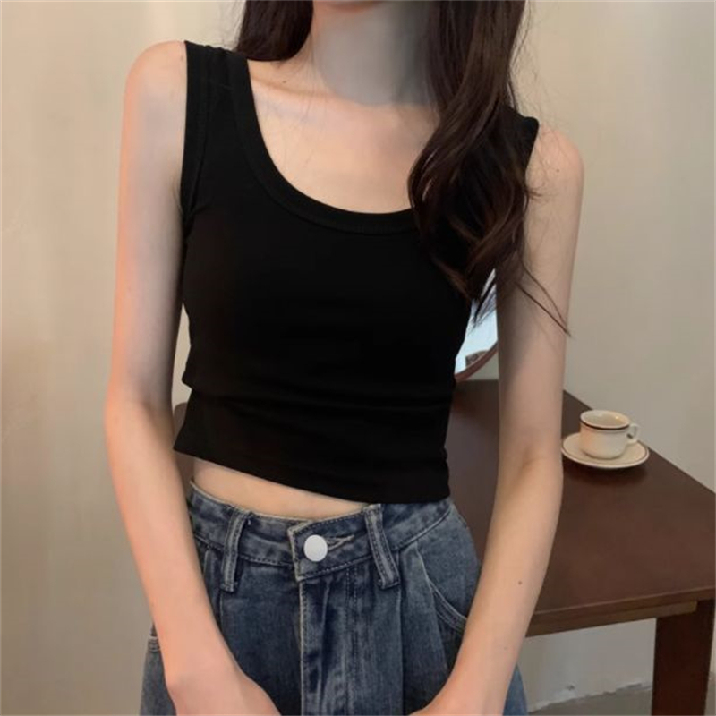 Small camisole for women's summer outer wear hot girl super hot sports short bottom layer with sleeveless t-shirt top