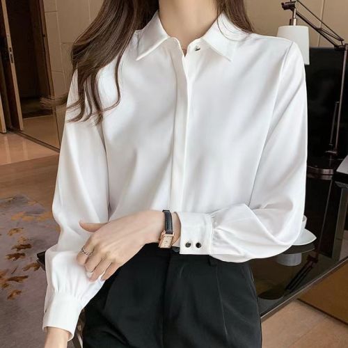 Autumn new white shirt women's long-sleeved Korean style interview professional formal shirt women's top