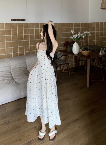 Actual shot, real price, holiday pleated tube top dress for women, spring and summer long high-waisted slim suspender-wrapped chest-length dress