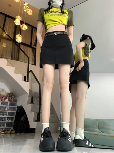 Actual shot and real price~New high-waist slim suit skirt, short skirt, hot girl A-line skirt, versatile anti-exposure hip skirt