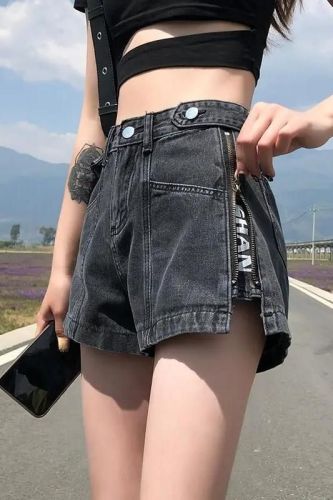 毛边牛仔短裤女夏季新款韩版阔腿高腰显瘦短裤宽松设计感潮流裤子