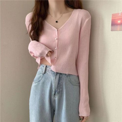 Ice silk knitted cardigan jacket for women, short style with skirt, thin shawl, gentle wind sun protection shirt, cool silk