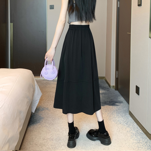 Actual shot ~ 2024 summer spliced ​​skirt to show your height, wear high-waisted A-line mid-length skirt with wide swing umbrella skirt