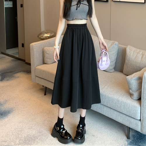 Actual shot ~ 2024 summer spliced ​​skirt to show your height, wear high-waisted A-line mid-length skirt with wide swing umbrella skirt