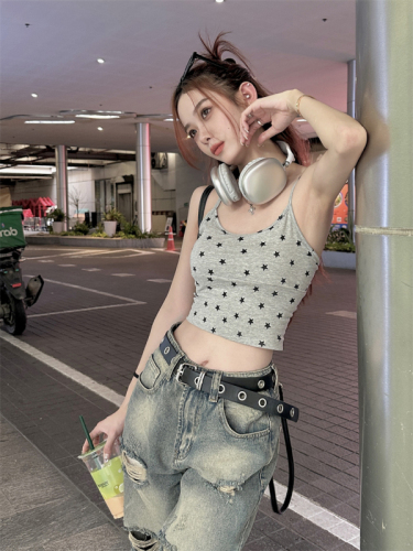 Actual shot and real price ~ Star Little Suspender 2024 New Hong Kong Style Niche Sweet Pure Desire Vest Women's Bottoming Outerwear