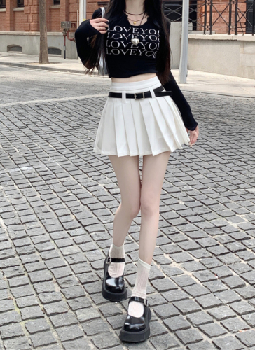 Actual shot and real price Suit pleated skirt for women  autumn new high-waisted versatile A-line skirt slimming short skirt