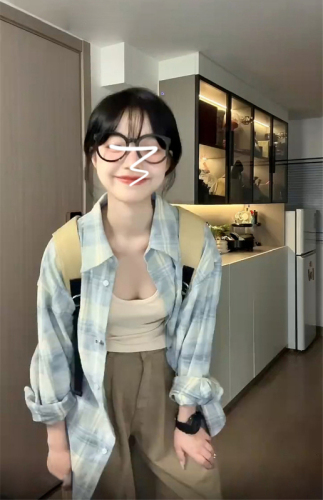 法式设计感小众蓝色条纹格子衬衫外套女2024夏季新款防晒衬衣上衣