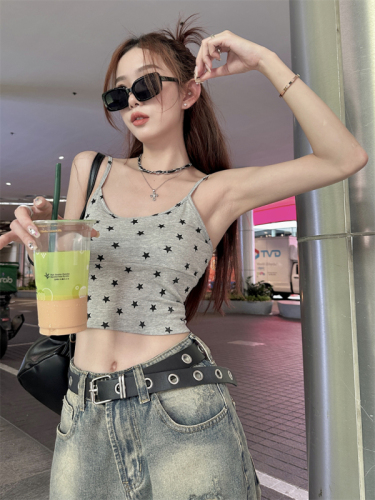 Actual shot and real price ~ Star Little Suspender 2024 New Hong Kong Style Niche Sweet Pure Desire Vest Women's Bottoming Outerwear