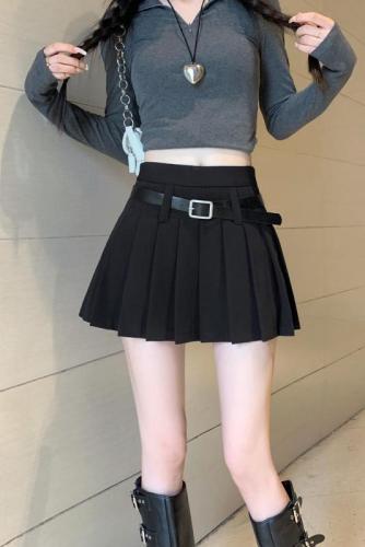 Actual shot and real price Suit pleated skirt for women  autumn new high-waisted versatile A-line skirt slimming short skirt