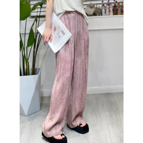 Original tie-dye three-dimensional waist 2024 new drapey loose tie-dye Yamamoto wide-leg pants ice silk sunscreen cool pants