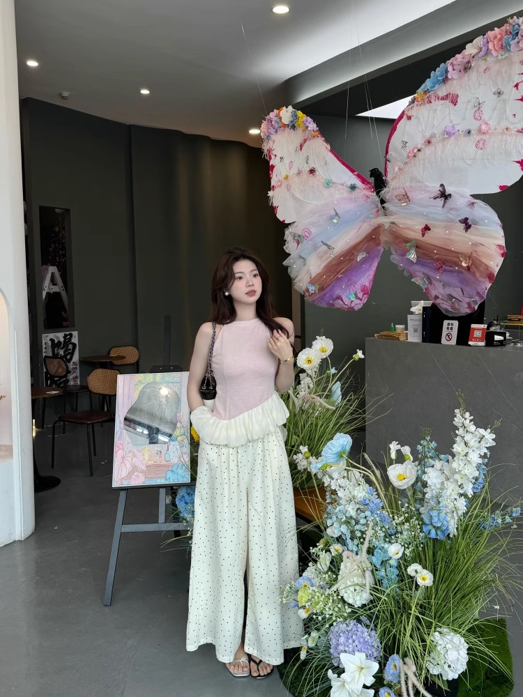 假兩件拼接掛脖t恤女修身顯瘦無袖背心上衣