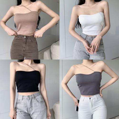 White camisole women's slim fit with breast pads spring and summer bottoming shirt tube top outer wear ins internet celebrity beautiful back