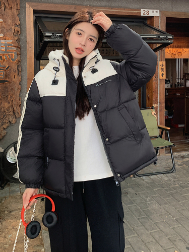 Real shot of foreign trade Korean version of cotton coat for women Hong Kong style loose down cotton jacket for women short style popular ins cotton coat jacket