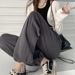 Autumn Korean style casual embroidered leggings women's harem pants student popular trousers