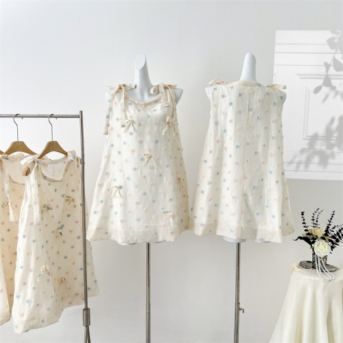 Acaine6/13 20:00 5% off rose candy Korean style sweet girl cut flower polka dot dress