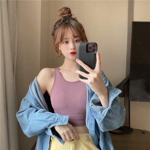 Spring and summer new style internet celebrity street beauty camisole women's inner layered shirt worn outside and inner layered top