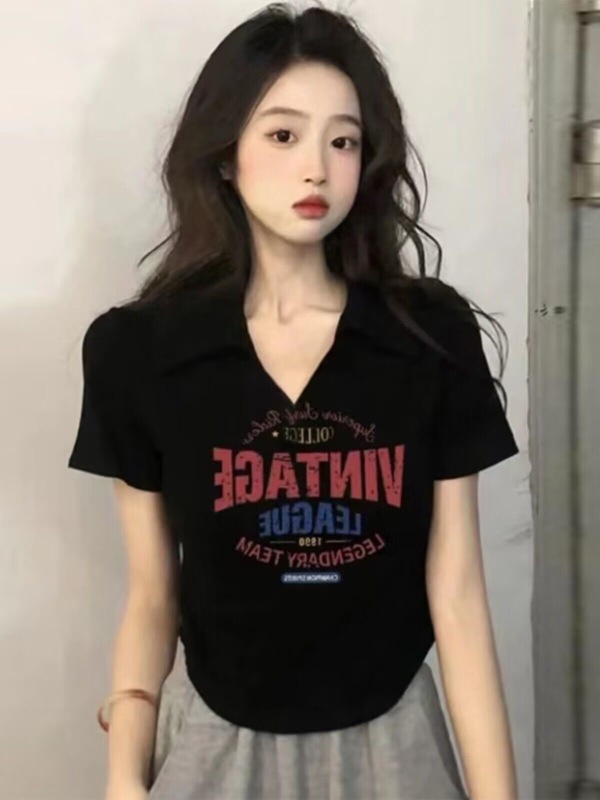 M-2XL pure cotton 21 count combed tight 210g printed short hot girl short sleeve t-shirt for women