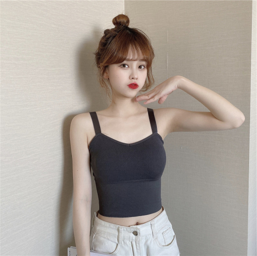 Summer camisole women's design niche outer wear inner top with chest pad