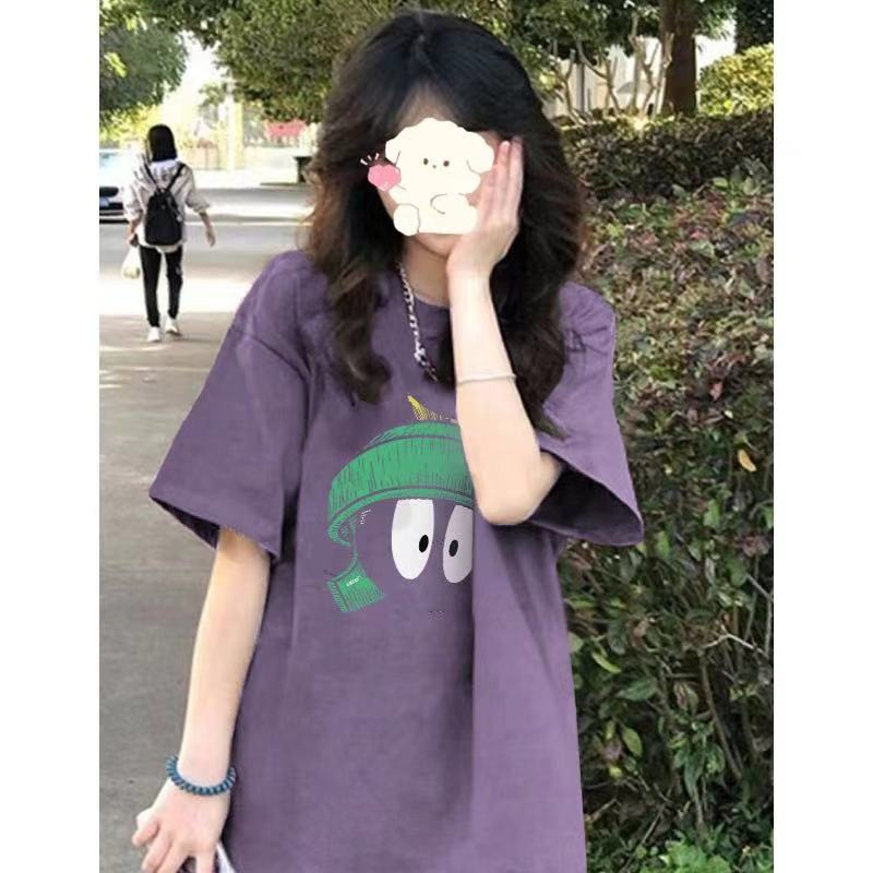Korean style pure cotton simple t-shirt women's tops spring and summer casual large size round neck short-sleeved inner loose bottoming shirt