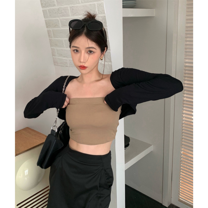 Real photos and real prices~tube top + slimming outerwear