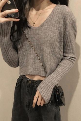 Knitted bottoming shirt for women, autumn and winter sweater, slim long-sleeved top, autumn
