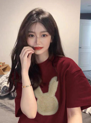 Summer ins new 100% combed cotton loose large size Korean version student versatile bf short-sleeved T-shirt women's clothing