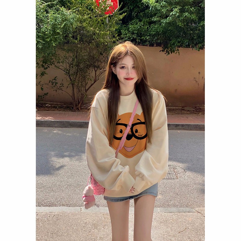 Women's autumn thin sweatshirt, large size, back collar, shoulder line M-XXXL