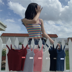 Actual price, real shot, summer and Korean version, slim fit and versatile knitted camisole short vest