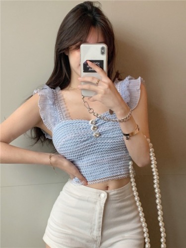 Retro lace women's short-sleeved shirt women's summer new design niche loose short style