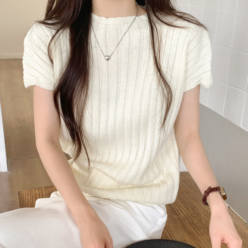 Real shot of plus size women's fat mm mid-length sleeveless knitted Korean style solid color simple casual small turtleneck pullover sweater