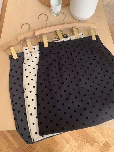 Summer new polka-dot skirt for women with hip-hugging high-waisted A-line sweet retro slim skirt