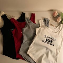 Actual shot and real price. Embroidered letters inside and camisole vest for women. Slim-fitting and beautiful back tube top for outer wear and chest wrapping.