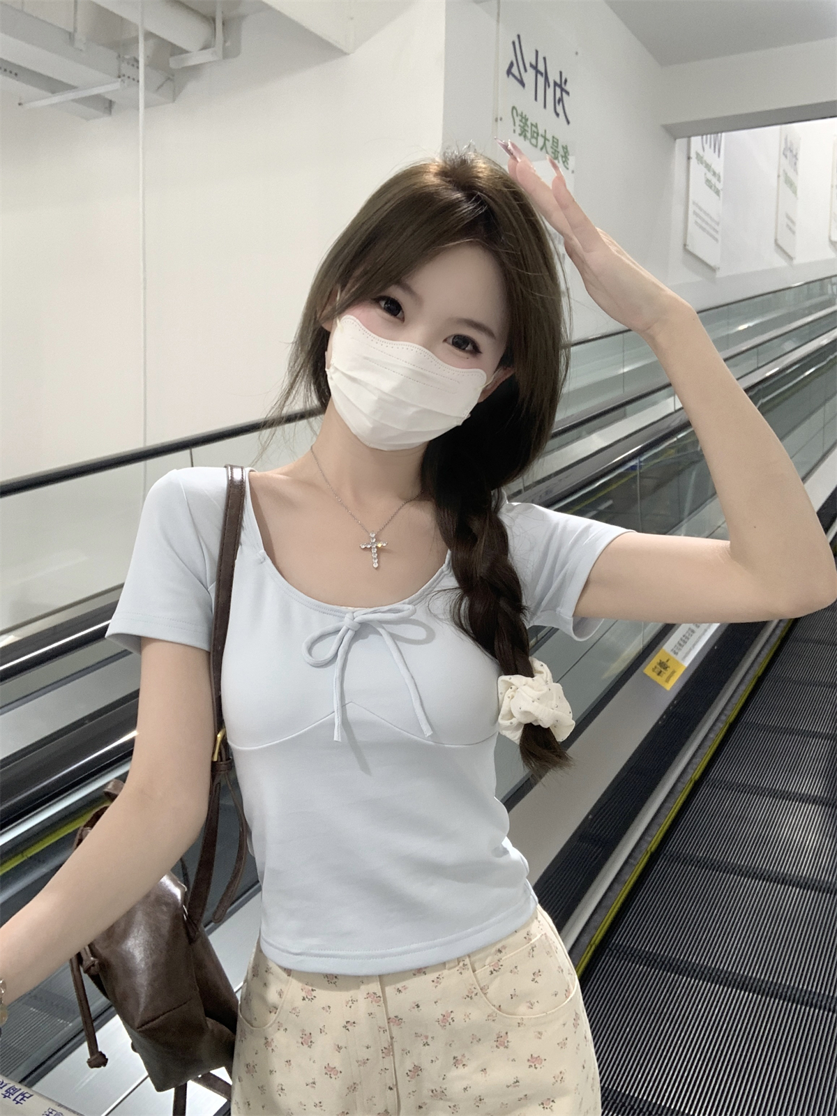 Actual shot of summer Korean style slim-fitting sweet candy color lace age-reducing pure cotton versatile short-sleeved T-shirt top for women