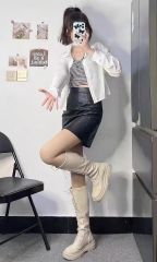 Short-sleeved chiffon sun shirt, thin women's camisole dress, can be worn with a cover-up, summer shawl, small bolo, sheer top, outerwear.