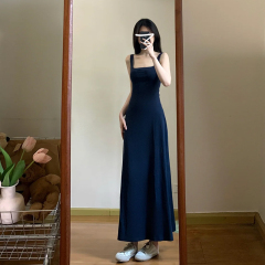 French high-end sleeveless suspender dress for women summer 2024 new temperament slim waist vest long skirt