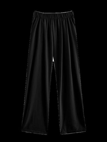 ‘Can be made into large sizes’ ice silk cotton and linen wide-leg pants for women, thin high-waisted casual straight-leg gray pleated lazy Yamamoto pants